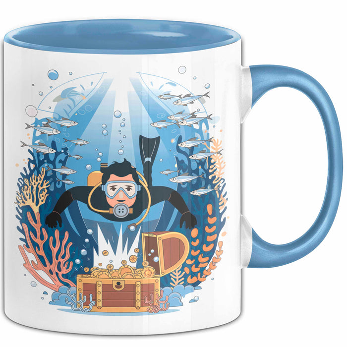 Taucher Tasse Geschenk Lustige Geschenkidee Spruch Für Ozean Abenteurer Blau Trendation