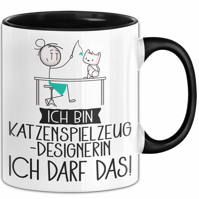Geschenk für Katzenspielzeug-Designerin Tasse Lustige Geschenkidee Geburtstag Ich Bin Katzenspielzeug-Designerin Ich Darf Das Trendation
