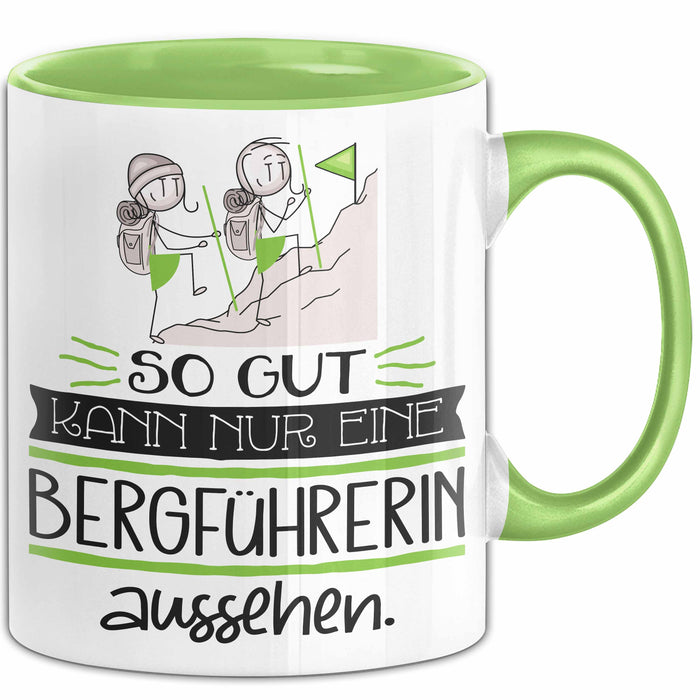 Bergführerin Geschenk Tasse So Gut Kann Nur Eine Bergführerin Aussehen Geschenkidee Geburtstag Weihnachten Lustig Grün Trendation