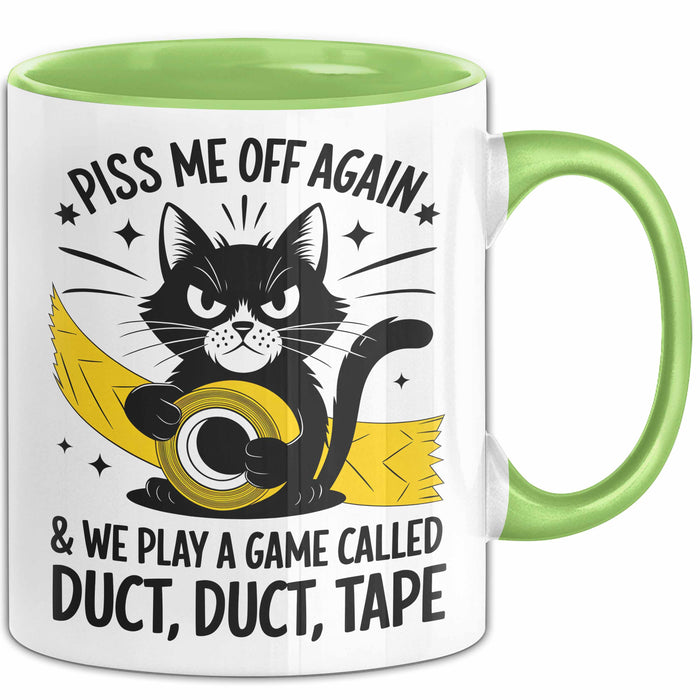 Katzen Tasse Geschenk Duct Duct Tape Geschenkidee Lustig Katze Sarkasmus Grün Trendation