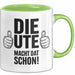 Ute Tasse Geschenk Die Ute Macht Dat Schon Geschenkidee Becher mit Name Grün Trendation