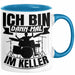Schlagzeug-Spieler Geschenk Drummer Tasse Geschenkidee Spruch Ich Bin Dann Mal Im Keller Schlagzeuger Blau Trendation