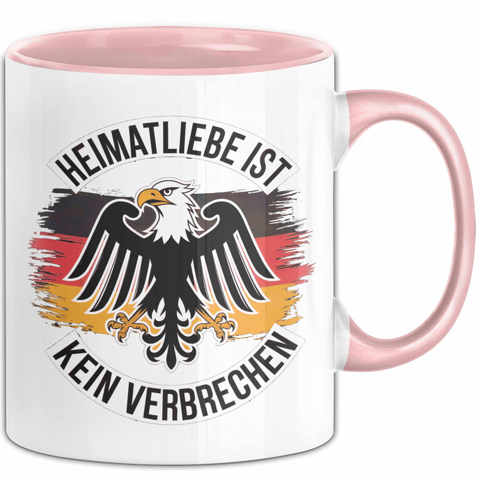 Deutscher Adler Vogel Tasse Geschenk Lustige Geschenkidee Spruch Heimat Liebheit Ist Kein Verbrechen Deutschland Eagle Rosa Trendation