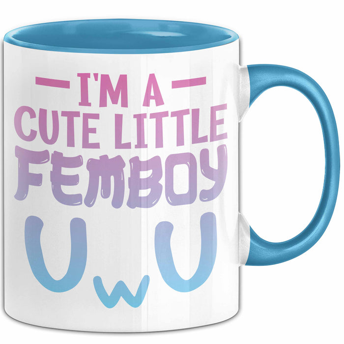 Femboy Tasse Geschenk Anime Transgender Lgbtq Im A Cute Little Femboy Blau Trendation