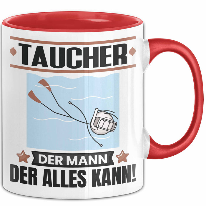 Taucher Tasse Geschenk für Taucher Der Mann Der Alles Kann Geschenkidee zum Geburtstag Rot Trendation