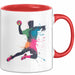 Handballspieler Tasse Geschenk Lustige Geschenkidee Spruch Rot Trendation
