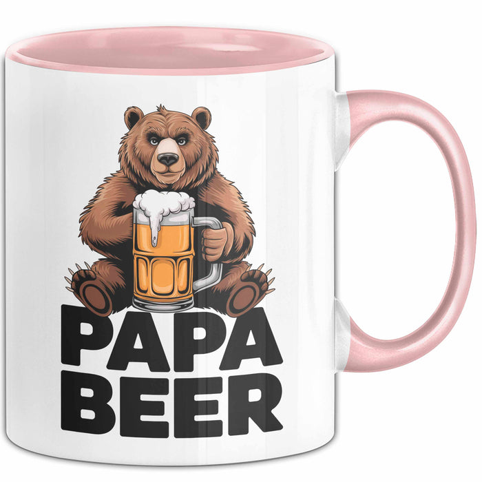 Papa Bier Tasse Geschenk Lustige Geschenkidee Spruch Rosa Trendation