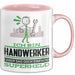 Handwerker Geschenk Tasse Ich Bin Handwerker Aber Sag Doch Einfach Superheld Lustige Geschenkdiee für Handwerker Kaffee-Becher Rosa Trendation