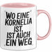 Kornelia Tasse Geschenk Wo Eine Kornelia Ist Ist Auch Ein Weg Geschenkidee Becher mit Name Rosa Trendation