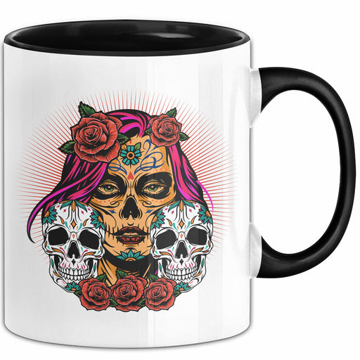 Totenkopf Tasse Geschenk Frau Skull Tattoo Becher Trendation