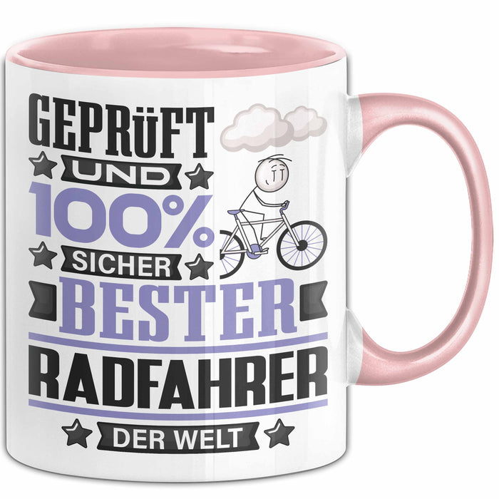Radfahrer Geschenk Lustiger Spruch für Radfahrer Geschenkidee Bester Radfahrer Der Welt Rosa Trendation