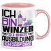 Winzer Ausbildung Tasse Geschenk Ich Bin Winzer In Der Ausbildung Ich Darf Das Geschenkidee Spruch Rosa Trendation
