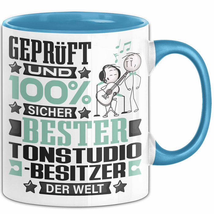 Tonstudio-Besitzer Geschenk Lustiger Spruch für Tonstudio-Besitzer Geschenkidee Bester Tonstudio-Besitzer Der Welt Blau Trendation
