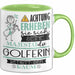 Golferin Tasse Geschenk Lustiger Spruch Bitte Erheben Sie Sich Seine Majestät Die Golferin Betritt Den Raum Grün Trendation