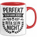 Rita Tasse Geschenk Perfekt Sein Kann Jeder Geschenkidee Geburtstag Rot Trendation