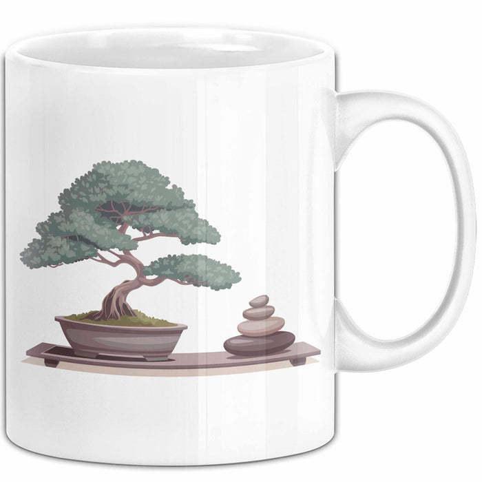 Bonsai Liebhaber Tasse Geschenkidee Miniaturbaum Künstler Weiß Trendation