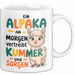 Alpaka Liebhaber Tasse Geschenkidee Alpaka Am Morgen Tierfan Weiß Trendation