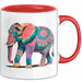Elefant Tier Blumen Tasse Geschenk Lustige Geschenkidee Spruch Rot Trendation