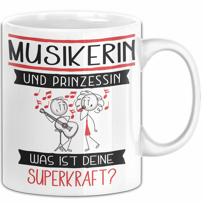 Musikerin Und Prinzessin Tasse Geschenk Für Eine Musikerin Geburtstag Was Ist Deine Superkraft Weiß Trendation