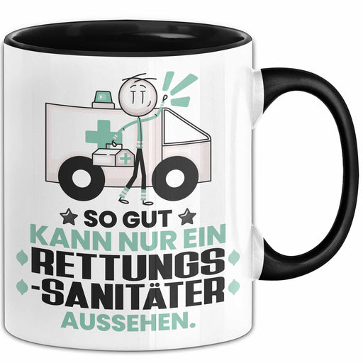 Rettungssanitäter Geschenk Tasse So Gut Kann Nur Ein Rettungssanitäter Aussehen Geschenkidee Kaffee-Becher Schwarz Trendation