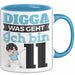 Digga Ich Bin 11 Tasse Jungs Geschenk 11. Geburtstag Lustig Blau Trendation