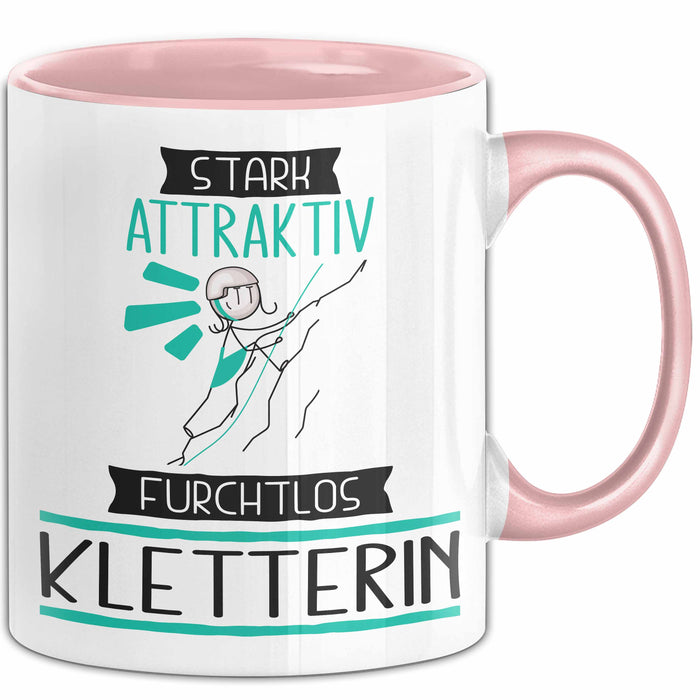 Kletterin Tasse Geschenk Becher Stark Attraktiv Furchtlos Kletterin Lustige Geschenkidee Rosa Trendation