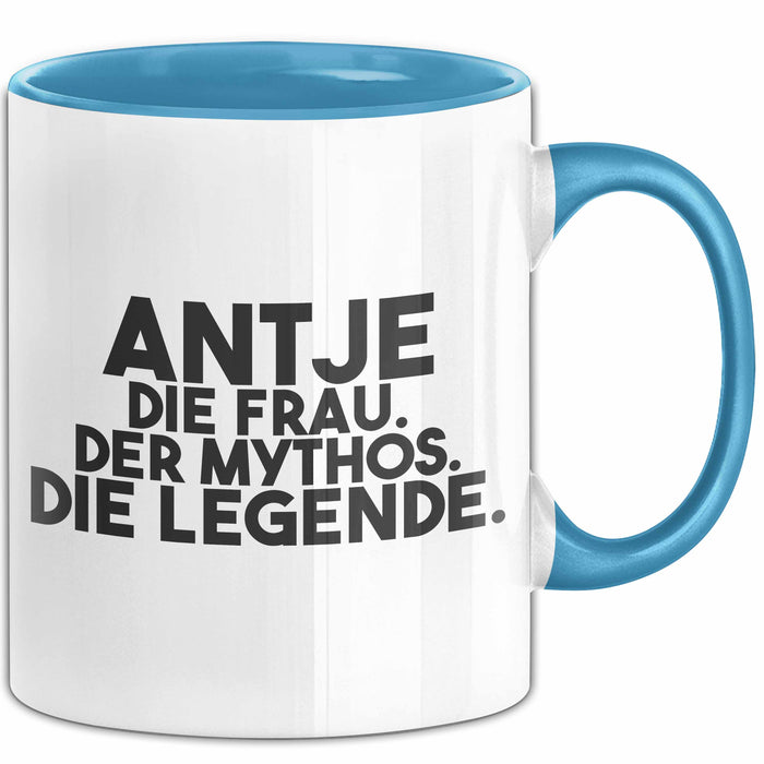 Antje Tasse Antje – Die Frau. Der Mythos. Die Legende. Geschenk Blau Trendation