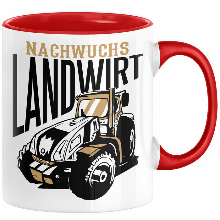 Angehender Landwirt Geschenk Tasse Jungs Bauern Jungen Geschenkidee Kakao-Becher Rot Trendation