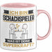 Schachspieler Tasse Geschenk für Schachspieler Geburtstag Lustiger Spruch Kaffee-Becher Was Ist Deine Superkraft Rosa Trendation