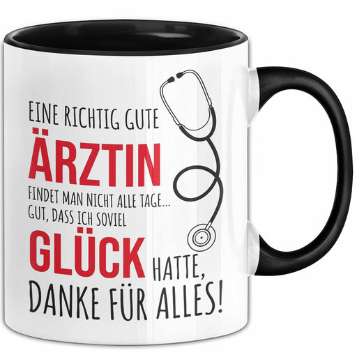 Aerztin Tasse Geschenk Eine Richtig Gute Aerztin Danke Geschenkidee Beruf Schwarz Trendation