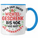 Wichtelgeschenk für 40 Euro Tasse Wichteln für Frauen Kollegen Wichtel-Tasse Schrott-Wichteln Schrottwichteln Blau Trendation