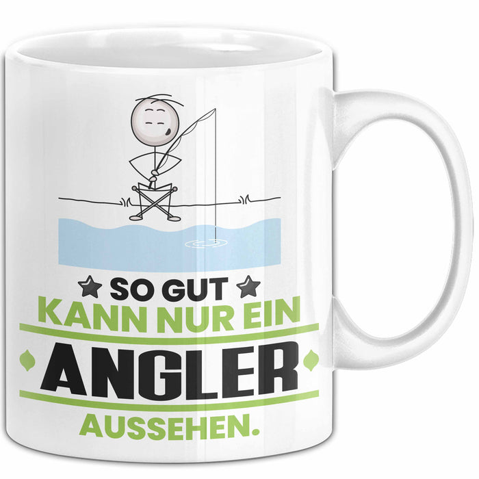 Angler Geschenk Tasse So Gut Kann Nur Ein Angler Aussehen Geschenkidee Kaffee-Becher Weiß Trendation