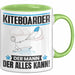 Kiteboarder Tasse Geschenk für Kiteboarder Der Mann Der Alles Kann Geschenkidee zum Geburtstag Grün Trendation