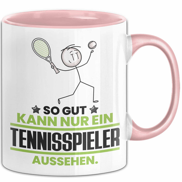 Tennisspieler Geschenk Tasse So Gut Kann Nur Ein Tennisspieler Aussehen Geschenkidee Kaffee-Becher Rosa Trendation