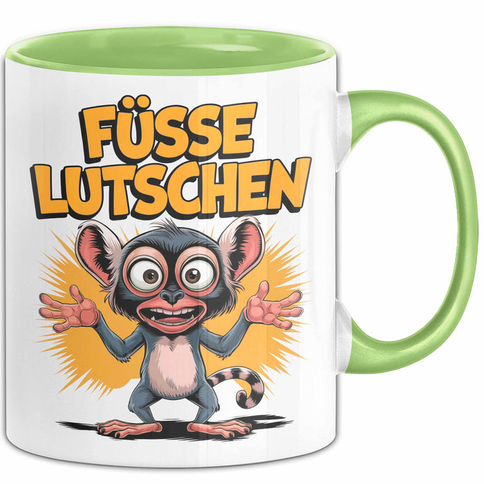 Sarkasmus Sarkastisch Tasse Geschenk Lustige Geschenkidee Spruch Füsse Lutschen Grün Trendation