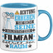 Filmfan Geschenk Tasse Lustiger Spruch Erheben Sie Sich Der Filmfan Betritt den Raum Blau Trendation