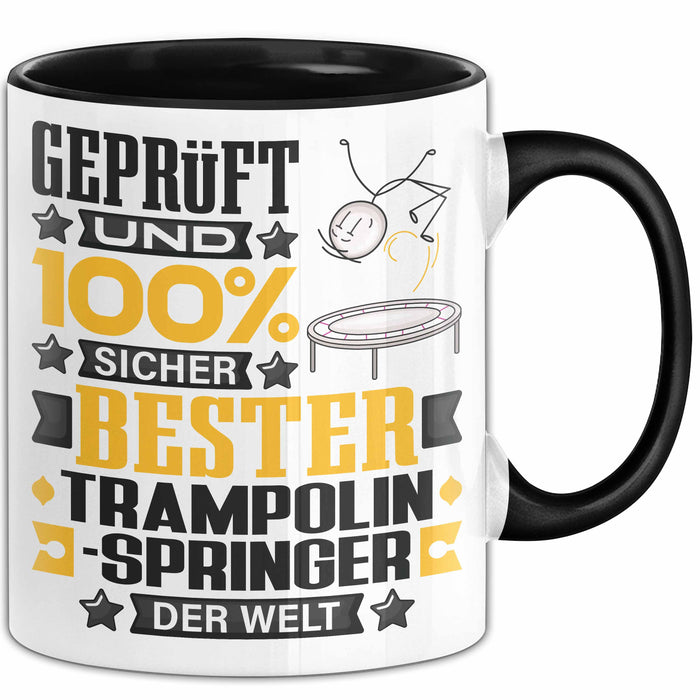 Trampolinspringer Geschenk Lustiger Spruch für Trampolinspringer Geschenkidee Bester Trampolinspringer Der Welt Schwarz Trendation