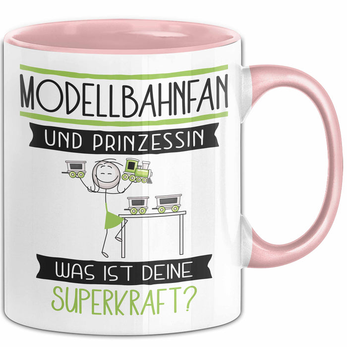Modellbahnfan Und Prinzessin Tasse Geschenk Für Eine Modellbahnfan Geburtstag Was Ist Deine Superkraft Rosa Trendation