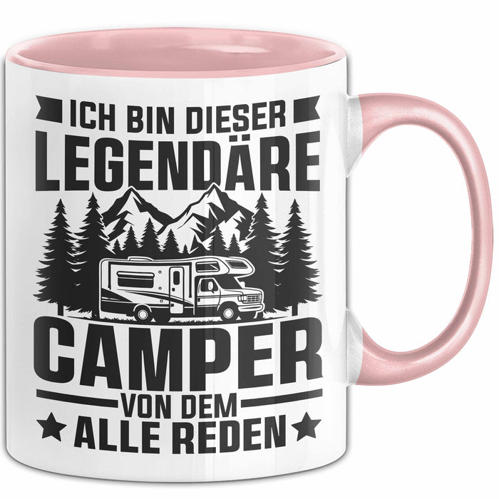 Camper Tasse Geschenk Wohnwagen Camping Geschenkidee Rosa Trendation