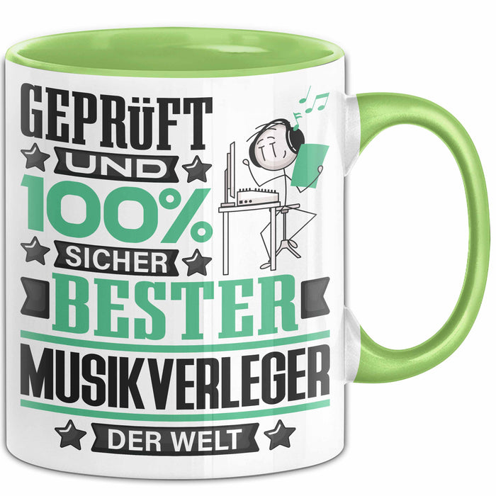 Musikverleger Geschenk Lustiger Spruch für Musikverleger Geschenkidee Bester Musikverleger Der Welt Grün Trendation