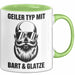 Glatzköpfige Männer Tasse Geschenk Lustige Geschenkidee Geiler Typ Mit Bart Und Glatze Grün Trendation