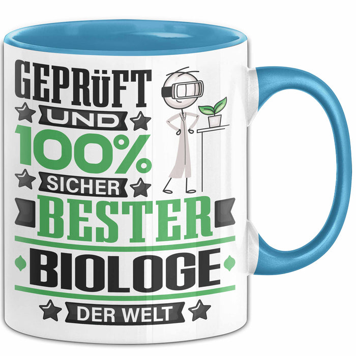Biologe Geschenk Lustiger Spruch für Biologe Geschenkidee Bester Biologe Der Welt Blau Trendation