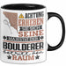 Boulderer Geschenk Tasse Lustiger Spruch Erheben Sie Sich Der Boulderer Betritt den Raum Schwarz Trendation