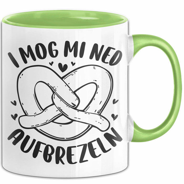 Oktober Tasse Geschenk I Mog Mi Ned Aufbrezeln Geschenkidee Becher Grün Trendation