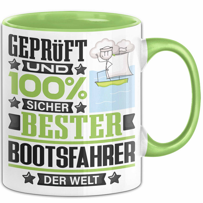 Bootsfahrer Geschenk Lustiger Spruch für Bootsfahrer Geschenkidee Bester Bootsfahrer Der Welt Grün Trendation
