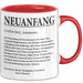 Büroarbeit Kollege Tasse Geschenk Lustige Geschenkidee Spruch Neuanfang Definition Rot Trendation