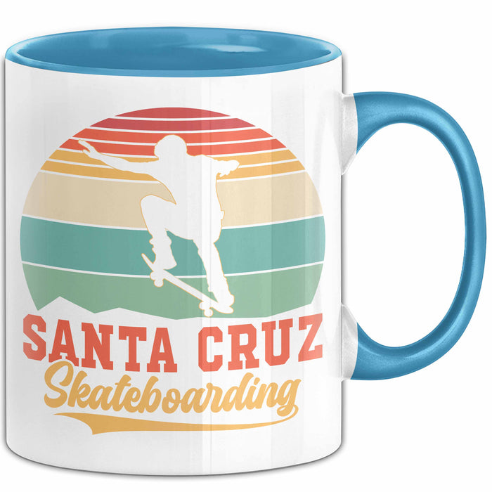 Skateboard Skater Fans Bzw Skateboard Tasse Becher Geschenk Mädchen Jungs Santa Cruz Blau Trendation