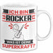 Rocker Tasse Geschenk für Rocker Geburtstag Lustiger Spruch Kaffee-Becher Was Ist Deine Superkraft Weiß Trendation