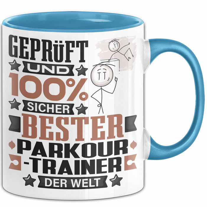 Parkour-Trainer Geschenk Lustiger Spruch für Parkour-Trainer Geschenkidee Bester Parkour-Trainer Der Welt Blau Trendation