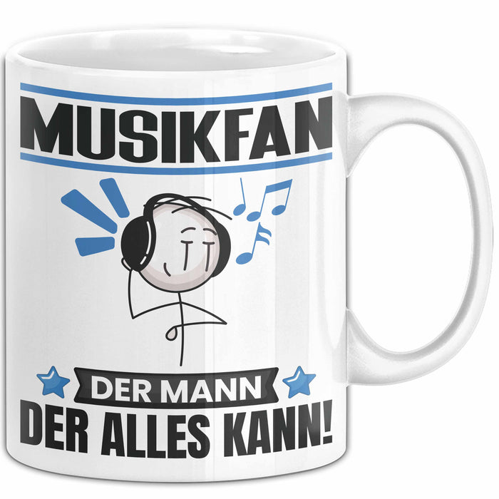Musikfan Tasse Geschenk für Musikfan Der Mann Der Alles Kann Geschenkidee zum Geburtstag Weiß Trendation